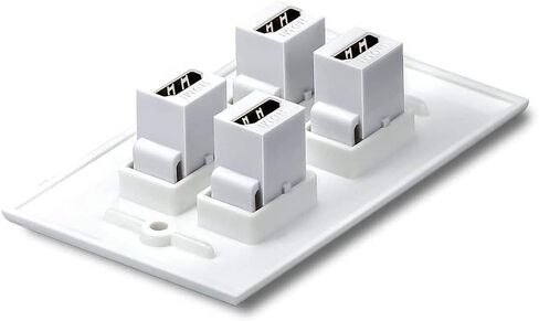 VICTEK 5-Pack HDMI Keystone 4K أنثى إلى أنثى مقرنة بدون تأخير للوحة الحائط - أبيض in Saudi Arabia