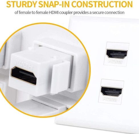 VICTEK 5-Pack HDMI Keystone 4K أنثى إلى أنثى مقرنة بدون تأخير للوحة الحائط - أبيض in Saudi Arabia