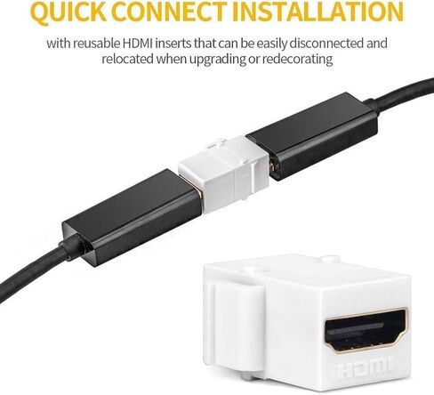 VICTEK 5-Pack HDMI Keystone 4K أنثى إلى أنثى مقرنة بدون تأخير للوحة الحائط - أبيض in Saudi Arabia