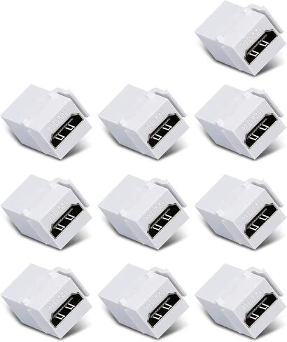 VICTEK 5-Pack HDMI Keystone 4K أنثى إلى أنثى مقرنة بدون تأخير للوحة الحائط - أبيض in Saudi Arabia