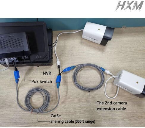 8 Pair PoE Ethernet Splitter, Cat5 Combiner, RJ45 Sharing Kits for IP Security Camera Surveillance System-16Pack in Saudi Arabia