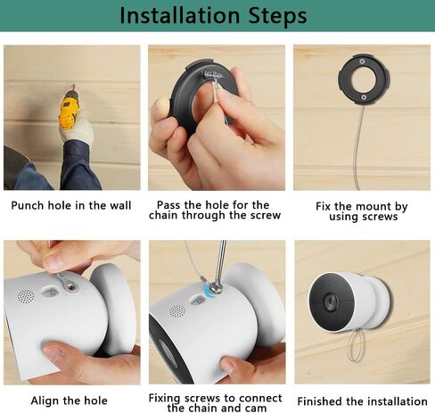 Anti-Theft Security Chain Compatible with Google Nest Cam (Battery) Camera | 2 Pack Anti-Drop Security Chain for Tapo C425/C460,Enhanced Camera Protect Bundle Function,Including Installation Tools in Saudi Arabia