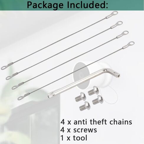 Anti-Theft Security Chain Compatible with Google Nest Cam (Battery) Camera | 2 Pack Anti-Drop Security Chain for Tapo C425/C460,Enhanced Camera Protect Bundle Function,Including Installation Tools in Saudi Arabia