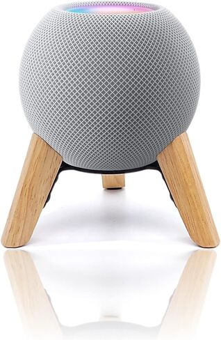 حامل خشبي حقيقي لمكبر الصوت الذكي Homepod mini، دعامة لسطح المكتب (بلوط أبيض) in Kuwait