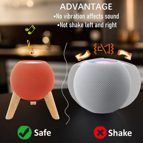 حامل خشبي حقيقي لمكبر الصوت الذكي Homepod mini، دعامة لسطح المكتب (بلوط أبيض) in Kuwait