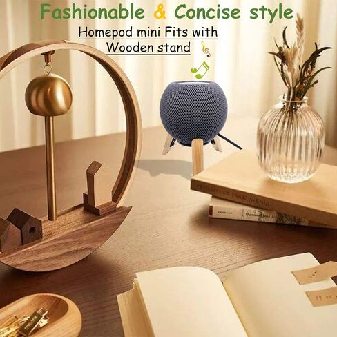 حامل خشبي حقيقي لمكبر الصوت الذكي Homepod mini، دعامة لسطح المكتب (بلوط أبيض) in Kuwait