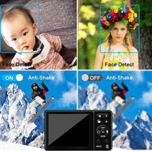 كاميرا رقمية للتصوير الفوتوغرافي، قابلة لاعادة الشحن بدقة 30 ميجابكسل مع شاشة LCD 2.8 انش وتقريب رقمي 18X للاطفال والمراهقين وكبار السن (ازرق) in Kuwait