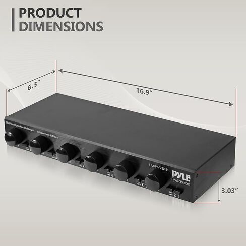 Pyle 6 Channel High Power Stereo Speaker Selector with Volume Control - Rugged and Durable Housing Construction, Cabinet Heat Sink, Plug and Play Easy Install - PLSHVC612 in Kuwait