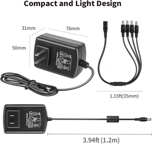 محول إمداد الطاقة Tonton 12V 2A 2000MA DC US CCTV لنظام كاميرا أمان المنزل، وكاميرات المراقبة DVR NVR وIP، وإضاءة LED، وجهاز التوجيه والإلكترونيات المنزلية in Saudi Arabia