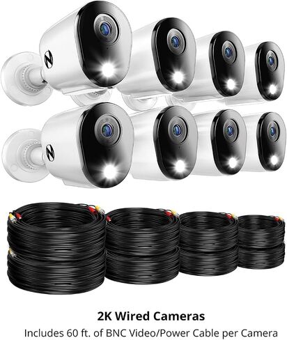 Night Owl 2-Way Audio 12 Channel DVR Video Home Security Camera System with (8) Wired 2K HD Indoor/Outdoor Deterrence Cameras and 1TB Hard Drive (Add up to 4 Wi-Fi Cameras) in Saudi Arabia