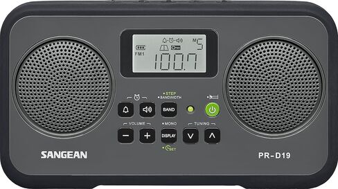 Sangean PR-D19BK FM Stereo/AM Digital Tuning Portable Radio with Protective Bumper (Gray/Black) in Kuwait