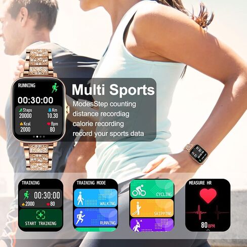 Smart Watch for Women, Call Receive/Dial Smartwatch for Android iOS Phones, Waterproof Activity Fitness Tracker with Full Touch Color Screen Heart Rate Sleep Monitor Pedometer, Gifts for Women in Kuwait
