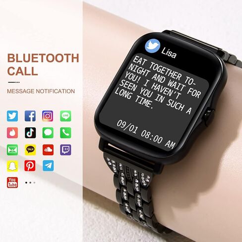 Smart Watch for Women, Call Receive/Dial Smartwatch for Android iOS Phones, Waterproof Activity Fitness Tracker with Full Touch Color Screen Heart Rate Sleep Monitor Pedometer, Gifts for Women in Kuwait