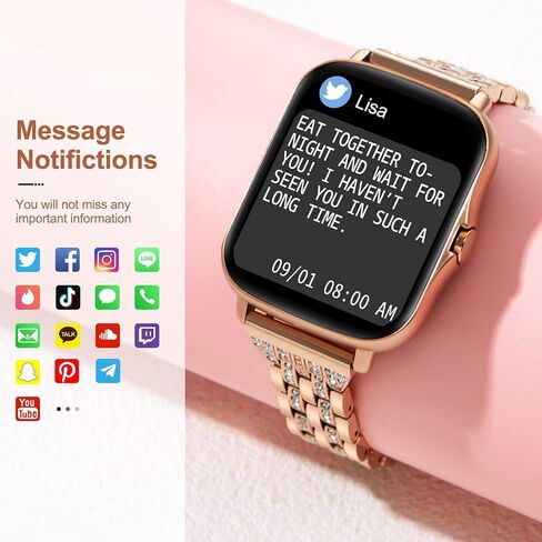 Smart Watch for Women, Call Receive/Dial Smartwatch for Android iOS Phones, Waterproof Activity Fitness Tracker with Full Touch Color Screen Heart Rate Sleep Monitor Pedometer, Gifts for Women in Kuwait