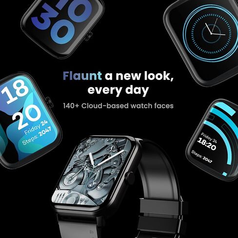 Boult Drift Health & Fitness Bluetooth Calling Smartwatch with 1.69HD Display, 10 Days Battery Life, 140+ Watch Faces, 50+ Sport Modes, IP68 Waterproof & 475 Nits Brightness, Free Size (Black) in Saudi Arabia