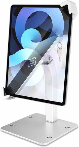 اوزكو حامل تابلت مكتبي مضاد للسرقة، حامل تابلت مع قفل امان ومفتاح، طاولة معدنية دوارة 360 درجة/ سطح الطاولة/ حامل نقاط البيع لجهاز ايباد 11 اير وجالكسي تاب والقارئ الالكتروني واجهزة التابلت 7-11 انش in Kuwait