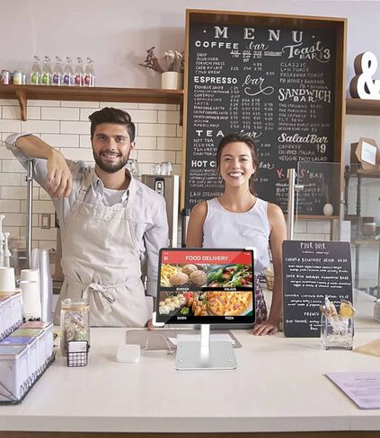 اوزكو حامل تابلت مكتبي مضاد للسرقة، حامل تابلت مع قفل امان ومفتاح، طاولة معدنية دوارة 360 درجة/ سطح الطاولة/ حامل نقاط البيع لجهاز ايباد 11 اير وجالكسي تاب والقارئ الالكتروني واجهزة التابلت 7-11 انش in Kuwait