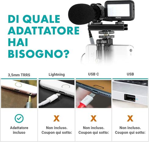 Movo V7+ YouTube Starter Kit - Vlogging Kit for iPhone with Tripod, Grip, Stereo Microphone, LED Light and Remote - Vlog Kit for iPhone 5, 5C, 5S, 6, 6S, 7, 8, X, XS or Samsung - iPhone Vlogging Kit in Saudi Arabia