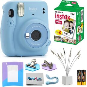 Fujifilm Instax Mini 11 Instant Camera (Ice White) – Fuji Instax Mini Film 20 Sheets – Instant Camera Accessory Bundle