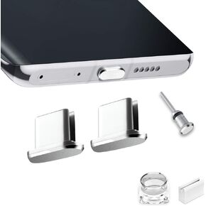 أغطية حماية لمنفذ USB من VIWIEU، متوافقة مع أجهزة Samsung Galaxy S22 S21 S20 Ultra Plus Fe Moto G Stylus Type C، تحافظ على الغبار/الأوساخ/المياه/الوبر من منفذ الشحن (قطعتان ذهبيتان) in Kuwait