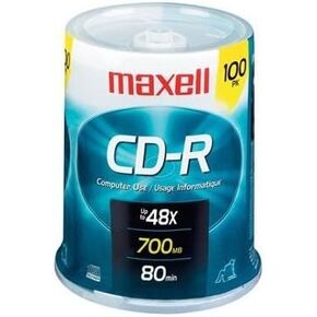 MAXELL 648200 CD-R وسائط 48x 700 ميجابايت 80 دقيقة مغزل 100 قطعة