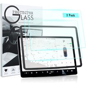 TopVelo 2-Packs Tempered Glasses Screen Protector for Tesla Model 3 / Model Y, Accessories for Model 3/Y Dashboard Touchscreen, 9H Anti-finger Anti Scratch Matte Screen Protector 2022 in Kuwait