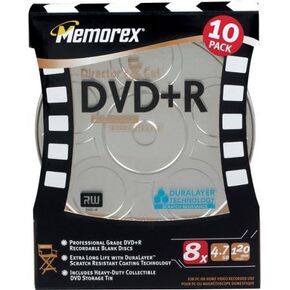 MEMOREX Director's Cut Tin of Recordable DVD+R Discs