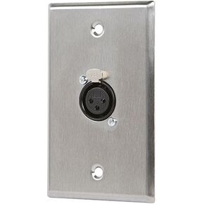 مونو برايس 107396 XLR أنثى 3 -pin لوحة حائط من سبائك الزنك ذات منفذ واحد فضي in Kuwait