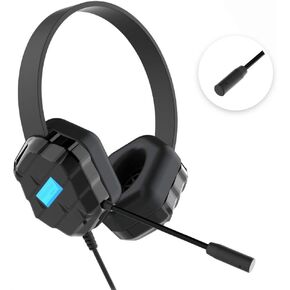 Gumdrop DropTech B1 Headset On-Ear Headphones for Kids w/Boom Mic, 3.5 mm Chew Proof Cord for K-12, Students & Classroom (Drop Tested, Comfortable, Lightweight, Rugged, Easy Cleaning) - Black