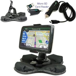 hargercity Beanbag Friction Mount Kit for Garmin Nuvi 1450 1450T 1470 1470T 1490 1490T GPS Bracket Cradle, Car Charger Vehicle Power Cable & Portable Gar-min Dashboard Friction Mount in Saudi Arabia