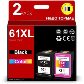 مجموعة خراطيش حبر 61XL | باللون الأسود واللون | بديلة لـ HP 61XL 61 XL للاستخدام مع Envy 4500 Deskjet 1000 1056 1510 1512 1010 1055 OfficeJet 4630 OfficeJet 2600 4600 Series in Kuwait