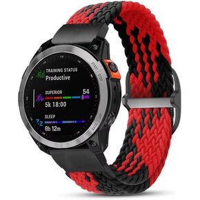 Nylon Watch Band Compatible for Garmin Fenix 7/7x/6x Pro/6 Pro GPS Wristband for Fenix 5 Gps/Fenix 5 Plus Stretchy Loop Sport Replacement Strap
