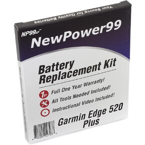 مجموعة استبدال البطارية NewPower99 لجهاز Garmin Edge 520 Plus مع فيديو التثبيت والأدوات وبطارية طويلة العمر in Saudi Arabia