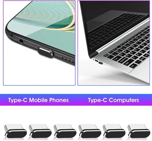 WLLHYF USB Type C Anti Dust Plugs, 6 PCS USB C Port Plug Dust Cover Type-C Port Caps Protectors for Most Smartphones and Micro USB Android Models Charging Port Speaker Anti Dust Protection Cover Kit in Saudi Arabia