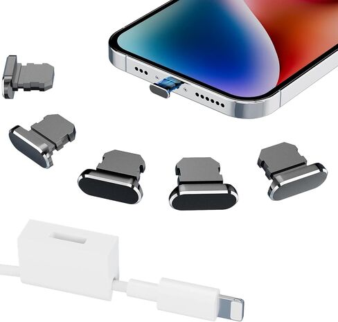 ASKUBSKU سدادات مضادة للغبار لهاتف iPhone 14 Pro Max 13 12 SE [5 عبوات]، سدادات منافذ Lightning لواقي منفذ شحن Apple، قابس مضاد للغبار لهاتف iPhone 13 Pro Max SE 12 11 X XR لـ Airpods Pro in Saudi Arabia