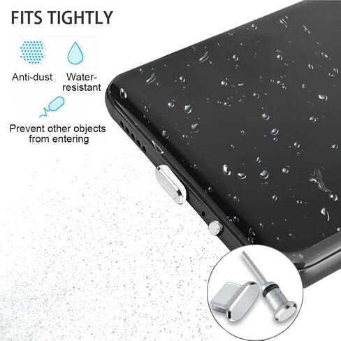 USB C Port Cover Plugs Metal Anti Dust Cap Protectors 2 PCS Compatible with Samsung Galaxy S24/S23/S22/S21 MacBook Pro Air (Black) in Saudi Arabia