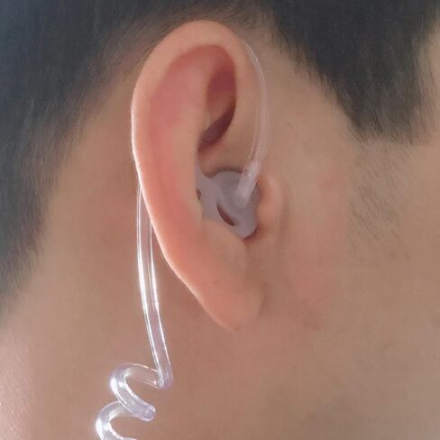 Silicone Fin Ear Mold for Two Way Radio Earpiece Replacement Acoustic Tube | 2 Pairs Large Right Ear, Stabilizer Ear Mold, Fits Acoustic Coil Tube, Two-Way Radio, Police & Surveillance Earpieces in Kuwait