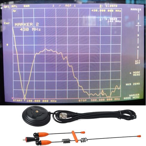 هوائيات HYS للهواة ثنائية النطاق VHF 144/UHF 430 ميجا هرتز هوائي متنقل بقاعدة مغناطيسية W/13 قدم RG58 كبل محوري UHF-male/PL259 لأجهزة الراديو المحمولة Motorola Kenwood Midland SO239 (برتقالي وأسود) in Kuwait