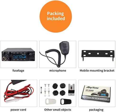 راديو AnyTone AT-6666 بطول 10 متر للشاحنة، مع وضع SSB(PEP)/FM/AM/PA، خرج طاقة عالي 15 وات AM، 45 وات FM، 60 وات SSB (PEP) in Kuwait