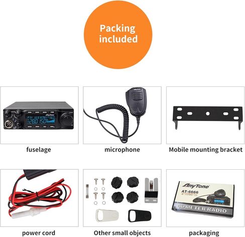 راديو AnyTone AT-6666 بطول 10 متر للشاحنة، مع وضع SSB(PEP)/FM/AM/PA، خرج طاقة عالي 15 وات AM، 45 وات FM، 60 وات SSB (PEP) in Kuwait