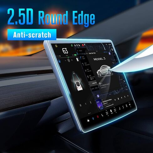 TopVelo 2-Packs Tempered Glasses Screen Protector for Tesla Model 3 / Model Y, Accessories for Model 3/Y Dashboard Touchscreen, 9H Anti-finger Anti Scratch Matte Screen Protector 2022 in Kuwait