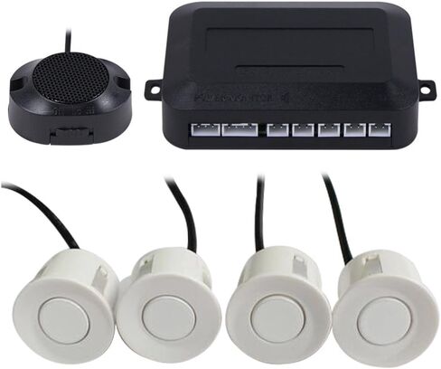 Car Reverse Backup Parking Sensor Radar System, Buzzer beeps, Detection Distance:30~150CM, Waterproof Sensors (22mm diameter 2.3M Cable) 4 Packs X60D (Grey) in Kuwait