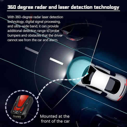 كاشف رادار جديد للسيارات مع سرعة الصوت، كشف 360 درجة، نظام إنذار لسرعة السيارة، شاشة LED، وضع المدينة/الطريق السريع، هدايا للأزواج والأصدقاء in Kuwait