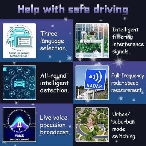 كاشف رادار جديد للسيارات مع سرعة الصوت، كشف 360 درجة، نظام إنذار لسرعة السيارة، شاشة LED، وضع المدينة/الطريق السريع، هدايا للأزواج والأصدقاء in Kuwait