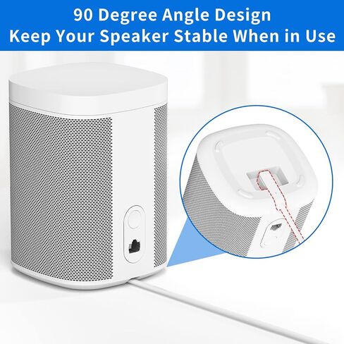 سلك طاقة بزاوية 1.6 قدم بزاوية 90 درجة لـ Sonos One/One SL/Play 1 مكبر صوت تيار متردد سلك بديل لكابل إمداد الطاقة Sonos، أسود - قطعتان in Kuwait