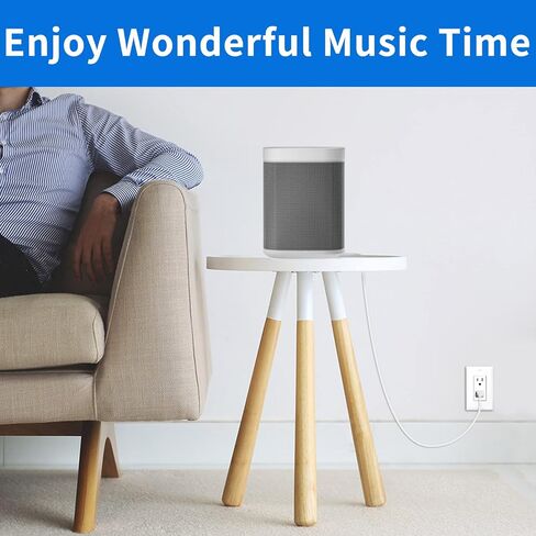 سلك طاقة بزاوية 1.6 قدم بزاوية 90 درجة لـ Sonos One/One SL/Play 1 مكبر صوت تيار متردد سلك بديل لكابل إمداد الطاقة Sonos، أسود - قطعتان in Kuwait