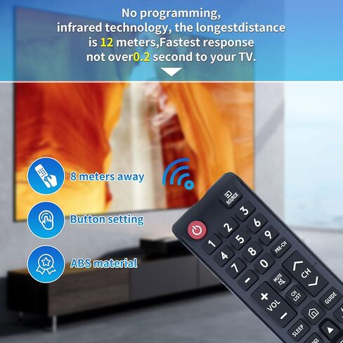 BN59-01301A استبدال جهاز التحكم عن بعد ينطبق على تلفزيون سامسونج UN40NU7100 UN43NU7100 UN50NU7100 UN55NU7100 UN58NU7100 UN75NU7100 UN32N5300 UN55NU6900 UN43NU6900 UN50NU6900 UN65NU6900 UN75NU6900 UN55NU73 00 in Kuwait