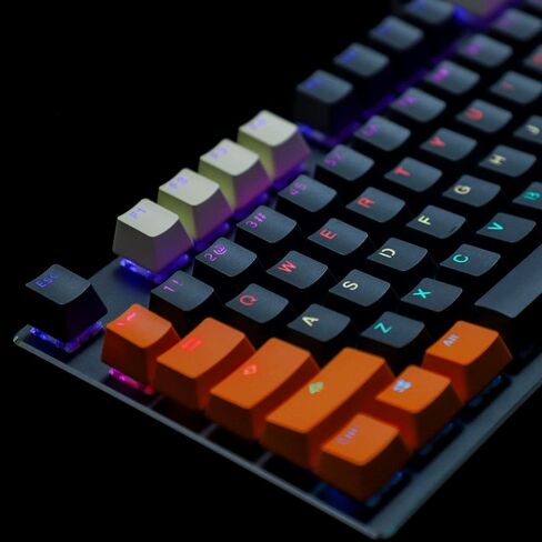 Carbon Miami PBT Double Shot Cherry Profile ANSI Backlit Keycaps for MX Mechanical Keyboard Melody 96 KBD75 68 61 87 104 Keychron(Only Keycap) (Carbon) in Saudi Arabia