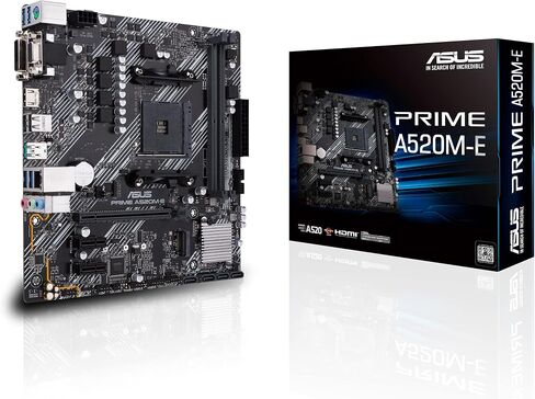 Asustek Computer Prime A520M-E AMD A520 (Ryzen AM4) Micro ATX Motherboard with M.2 Support, 1 Gb Ethernet, HDMI/DVI/D-Sub, SATA 6 Gbps, USB 3.2 Gen 2 Type-A in Saudi Arabia