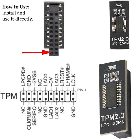 TPM2.0 Module Motherboard, LPC 20Pin TPM Module for Win11 2.0 System, GC TPM 2.0 Module for GIGABYTE for ASRock Platform Protection Module in Saudi Arabia